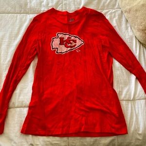 Long Sleeve Chiefs Shimmer Tee *see description for sizing*